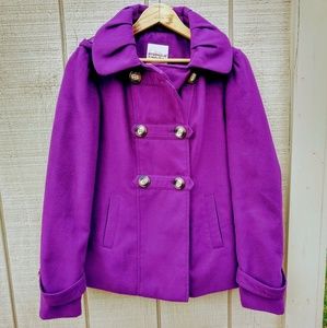 Hydraulic Hooded Purple Pea Coat